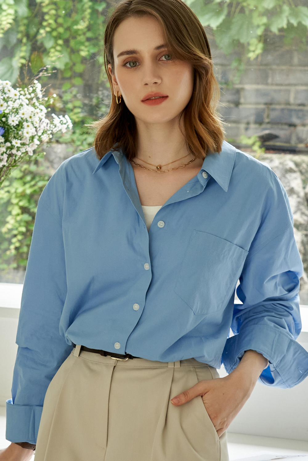 Aile Over-fit classic Shirts (Sora)