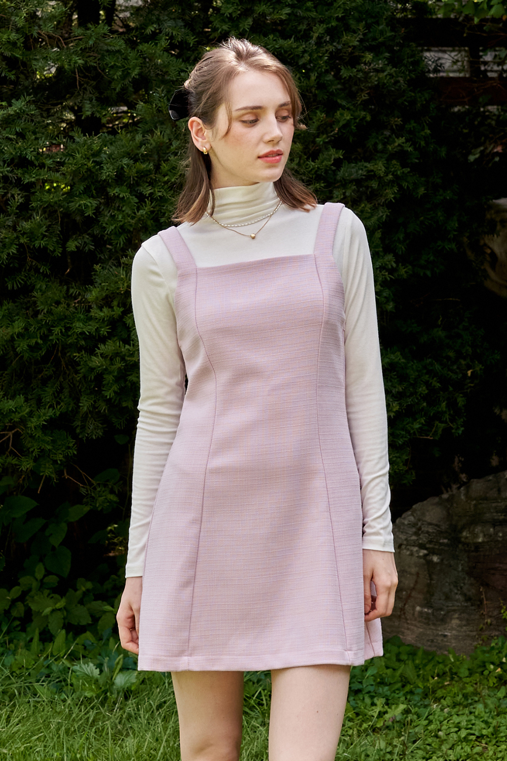 Bonita Neat Tweed Dress (Pink)